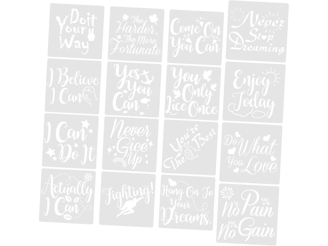 Juego De 16 Plantillas De Pintura Inspiradoras Para Decoración Diy