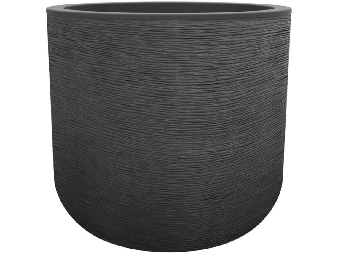 Maceta redonda 40 cm Graphit'Up - 32,5 L - Gris antracita EDA PLASTIQUE