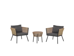 Conjunto de balcón BELIANI Gargano de Ratán sintético Marrón 68x70x72
