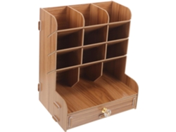 Elegante Portalápices De Madera Para Escritorio, Organizador Que Ahorra Espacio Para Material De Oficina.