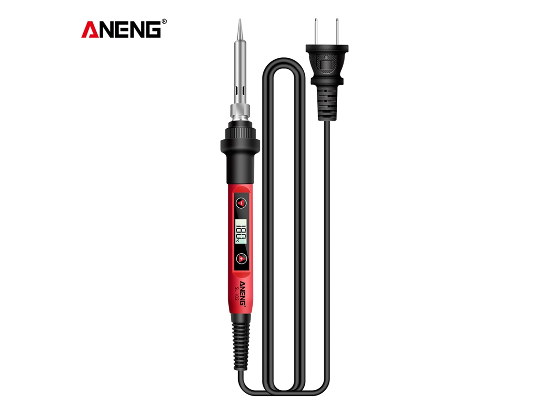 Kit De Soldador Eléctrico Mini 60w Com Tela Lcd Digital, Pontas De Solda, Alicates E Maleta Para Reparos Elétronicos Plug Us