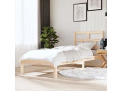 Estructura De Cama Individual Pequeña Madera Maciza 75x190 Cm