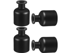 Juego De 4 Botellas Difusoras De Vidrio Negro Mate De 150 Ml – Envases Vacíos Recargables