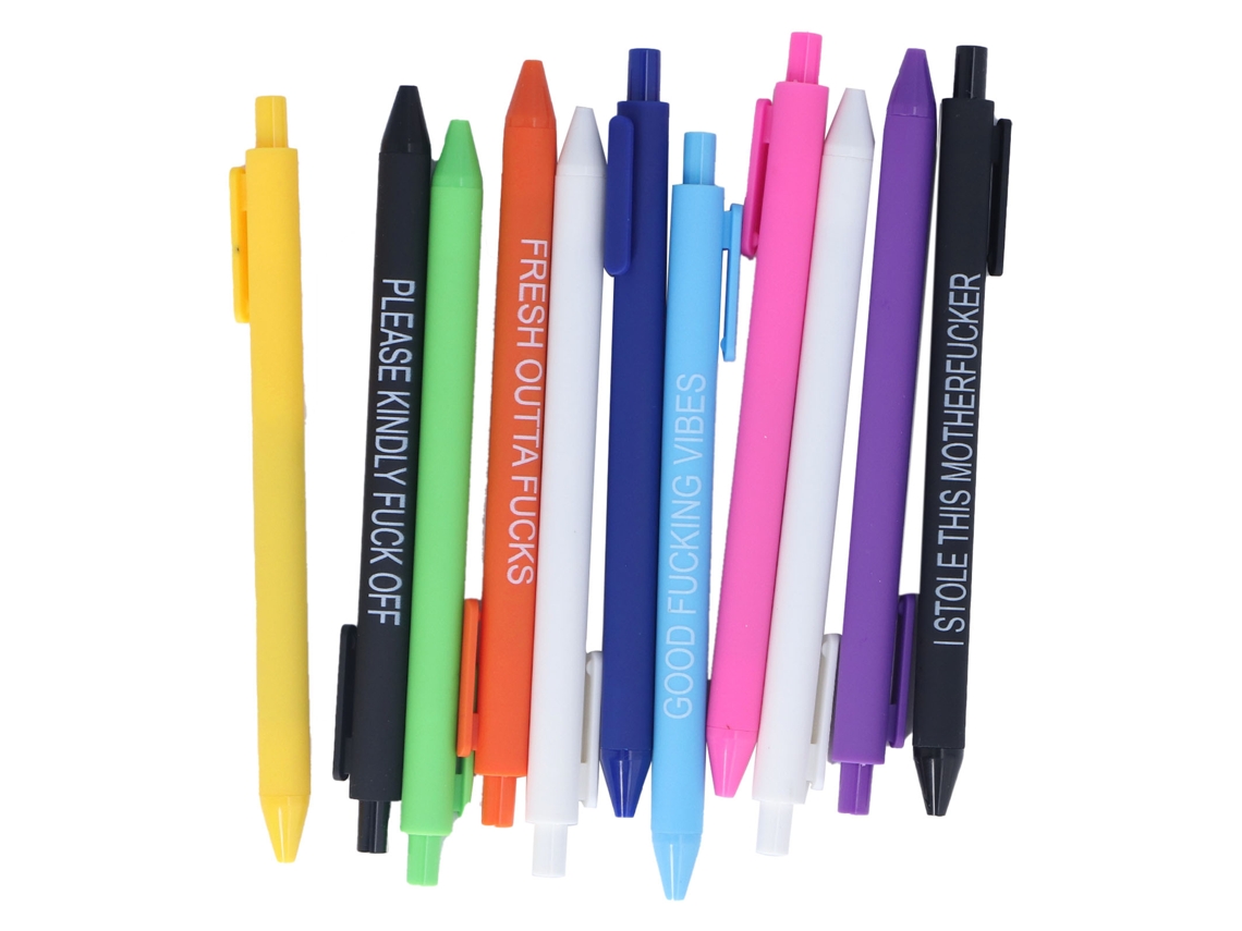 Rebe-11 Peças De Caneta De Pressão Com Camada Colorida 0.5mm Tinta Preta Caneta Pressurizada Para Presente