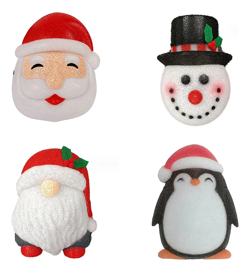 Nueva definición de cubiertas para luces de porche con Papá Noel y muñeco de nieve.