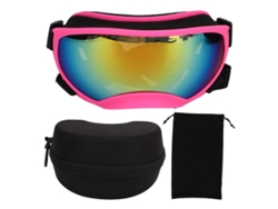 2026-gafas Para Mascotas Con Marco Rosa Lentes Rojas Antiviento Uv Ajustable Para Perros Grandes Al Aire Libre