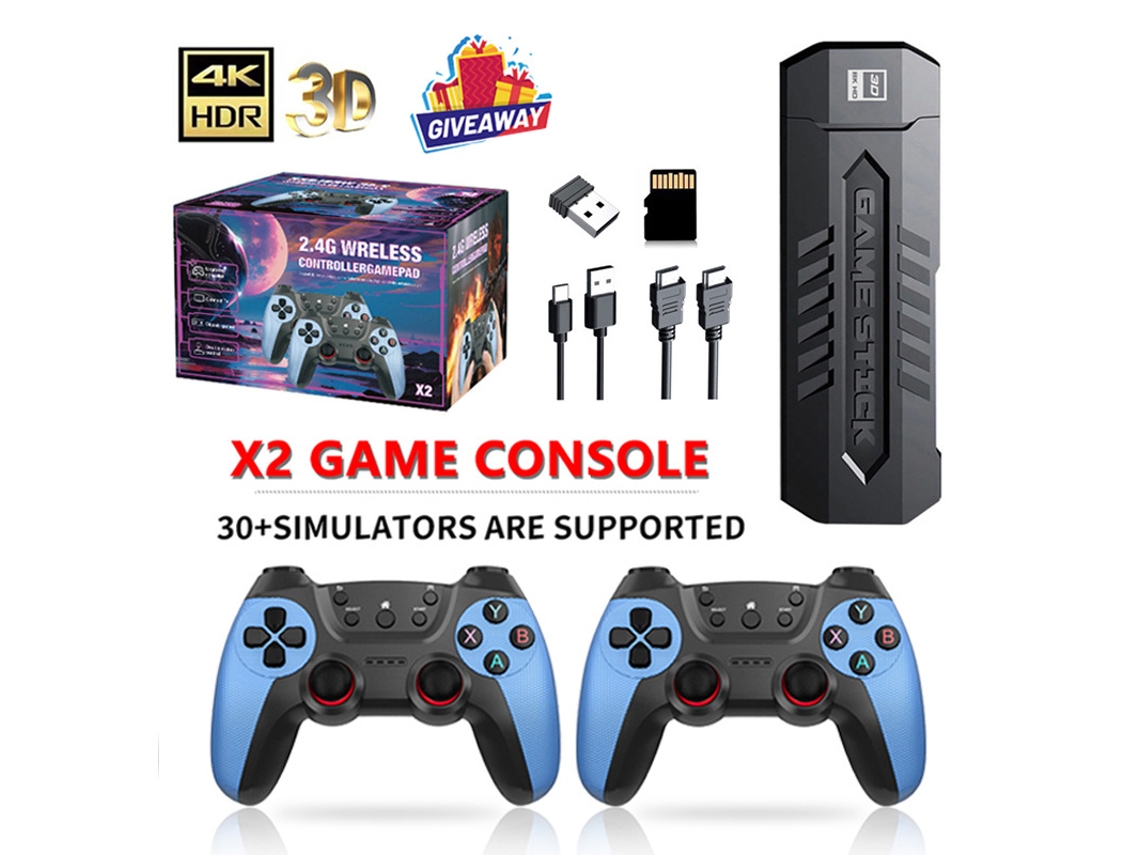 Consola de juegos doméstica YUNZII para dos jugadores (256 g) con más de 70 000 juegos
