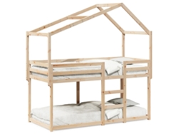 Litera Sin Colchón 90x190 Cm Madera Maciza De Pino Dkd Home Decor