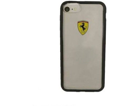 Funda Apple iPhone 7/8/Se 2020 FERRARI Anti-Choque (Transparente y Negro)