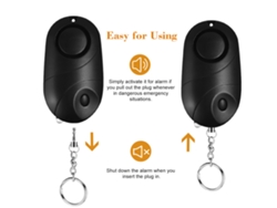 Alarma Personal De 120-130 Db Con Llavero Y Linterna Led Para Defensa Personal En Caso De Emergencia, Ideal Para Mujeres, Niños Y Ancianos.