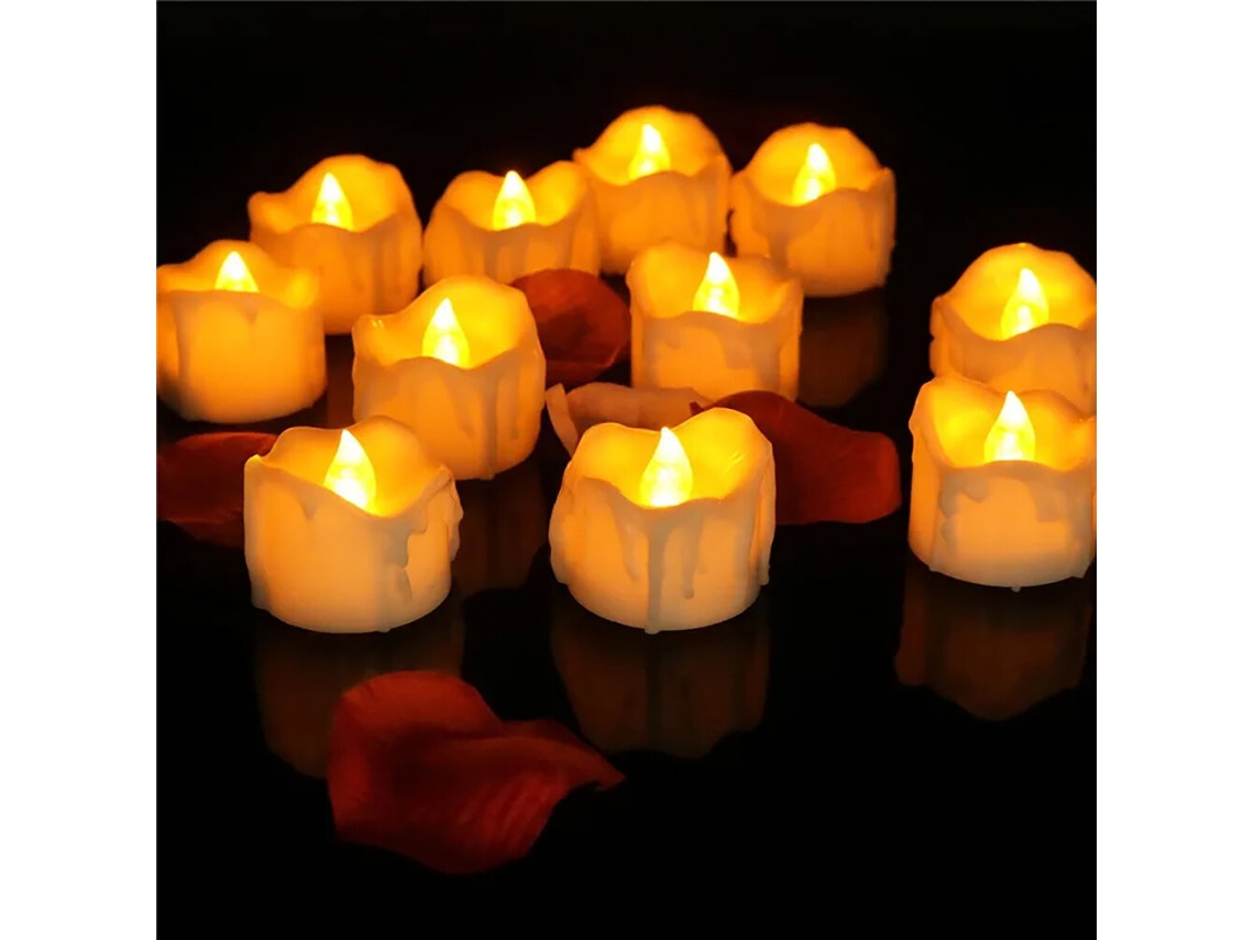 12 velas LED electrónicas con control remoto, temporizador, lágrimas, decoración navideña, boda, cumpleaños, confesión, vela intermitente con C