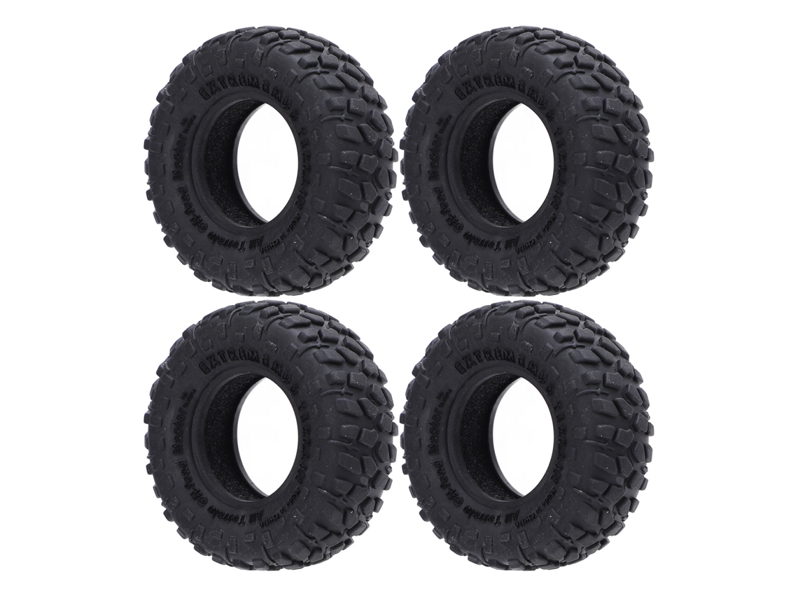 4 Neumáticos Para Coches Rc De 1 Pulgada (55x19 Mm) De Goma Para Crawler Axial Scx24 Fms Fcx24 Ax24 1/18 1/24