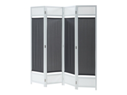 Biombo Dorotea con 4 paneles 160x170 cm - Blanco/Gris oscuro [EN.CASA]