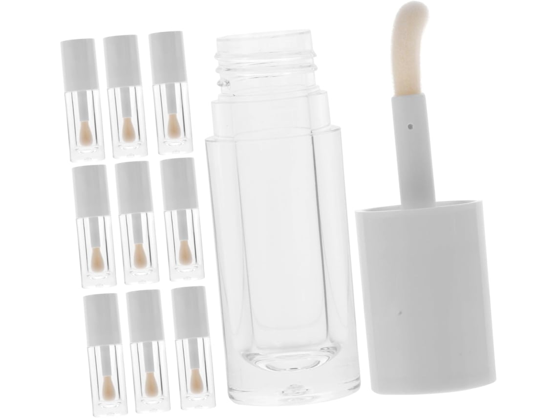 Juego de 12 tubos vacíos de brillo labial transparente con aplicador de recarga.