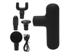Mini Massager Ultra Pequeno Silencioso 4 Velocidades Vibração Potente Com 4 Cabeças De Massagem Para Homens E Mulheres Preto
