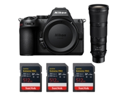 Nikon Z5 II + 180 600mm F/5.6 6.3 VR + 3 tarjetas Sandisk Extreme Pro UHS II SDXC de 512 GB + Libro electrónico “20 consejos para fotos impresionantes”