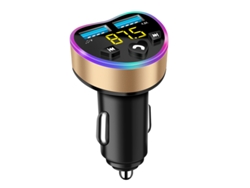 Transmisor de FM YIZHOOD 4.8A Bluetooh Dual USB Port MP3 Carga rápida Dual Port Accesorios para coche oro