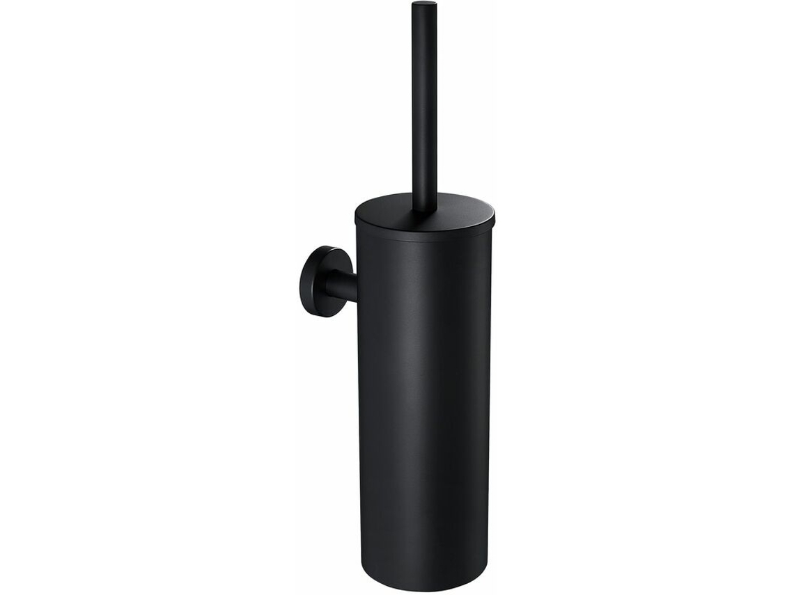 Cepillo De Baño Negro Con Soporte De Pared De Acero Inoxidable*