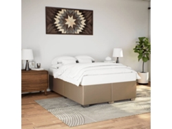 Estructura Cama Sin Colchón Cuero Sintético Capuchino 160x200cm