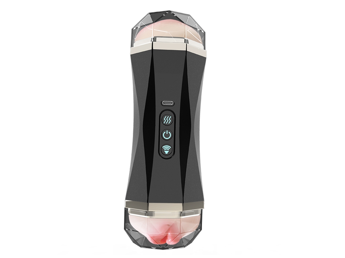 Copa De Masturbación Automática Para Hombres Simulación De Boca Impermeable Negro