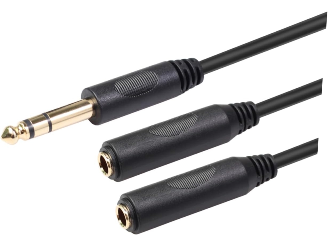 Cable de audio estéreo divisor en Y de 35 mm para conectar una computadora portátil a dos auriculares, Gokoco (1 My 6)