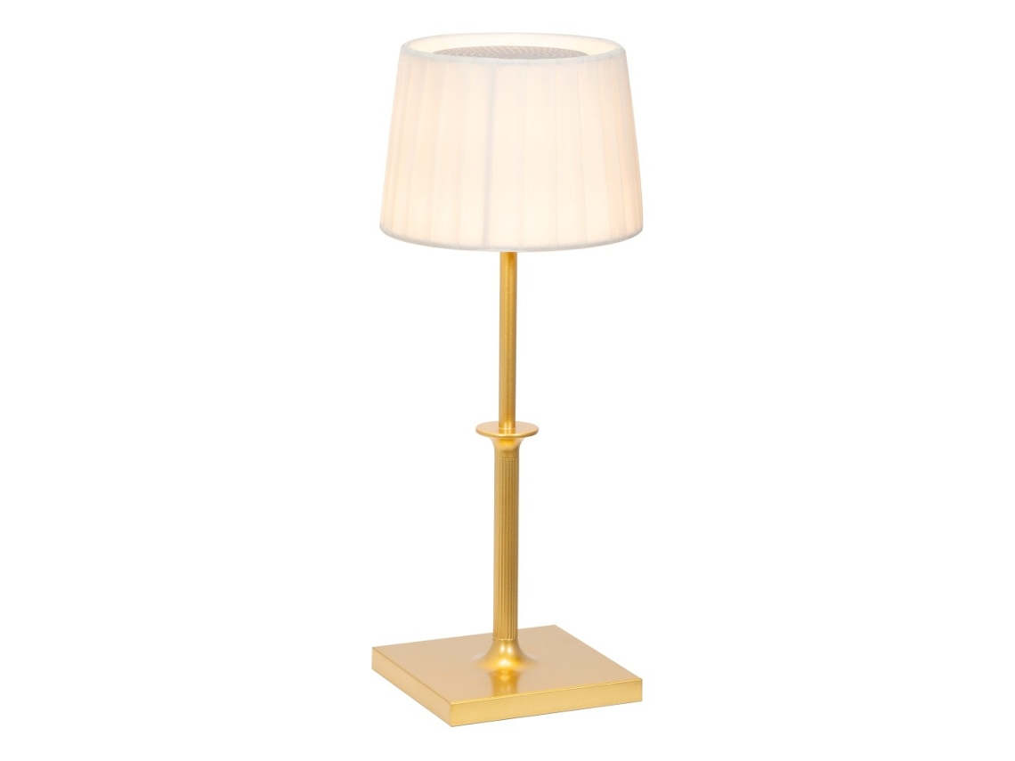 Lámpara de mesa LED recargable Poldina Classic Zafferano con regulador de intensidad - Diseño elegante sin cables, acabado dorado
