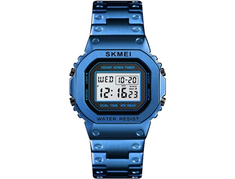 VEANXIN Reloj digital Reloj despertador de acero inoxidable Reloj de pulsera resistente al agua hasta 50 m-Oro