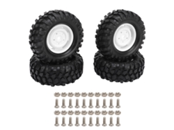 Ymsl 4 Piezas Neumáticos De Caucho Para Coche Rc, Neumáticos De Repuesto Para Vehículo De Escalada Off Road, Diámetro 96mm Blanco Hxl