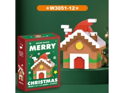 MDUG - Rompecabezas de bloques de construcción de Papá Noel y reno para decoración de mesa del hogar
