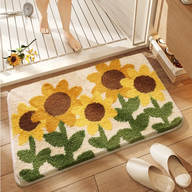 (estilo 3 40x60cm) Alfombra De Baño De Estilo Fresco, Lavable A Máquina, Antideslizante, De Secado Rápido