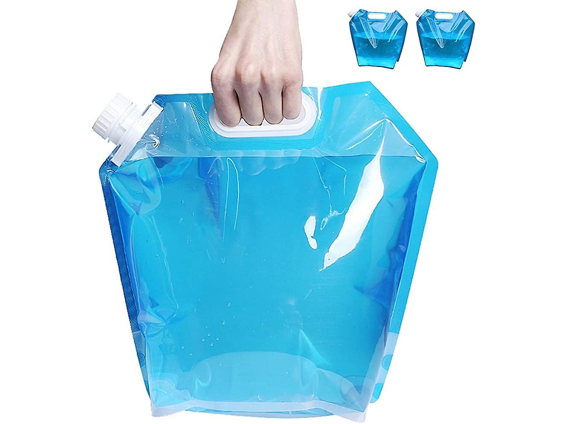 2 botellas de agua plegables de 10 l, reutilizables.