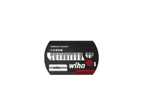 WIHA Juego de bits FlipSelector Standard de 25 mm en surtido, de 14 unid., de 1/4", con clip para el cinturón, en blíster (39083)