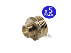 Machon Laton 1 X 3/4 Accesorio de Laton Roscado Pack 5 SUINGA