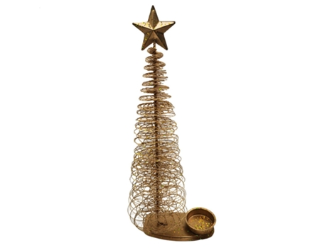 Portavelas de Navidad Soporte para velas de Navidad 10*30CM Dorado