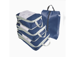 Juego De 4 Unidas, Organizadores De Bagage De Viagem De Malha Expansível Para Roupas, Roupas Íntimas CHRUI Azul-Marinho