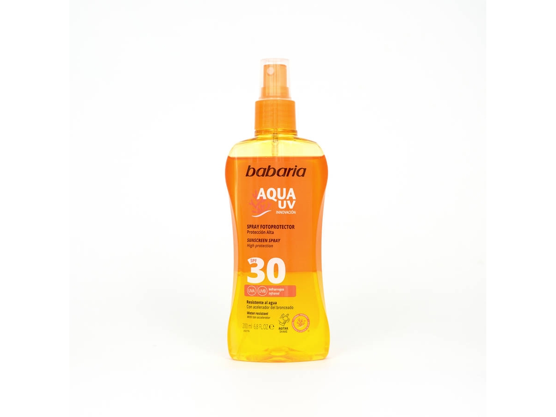 Protector Solar BABARIA Spray Bifásico Acelerador del Bronceado Resistente al Agua SPF 30 (200 ml)