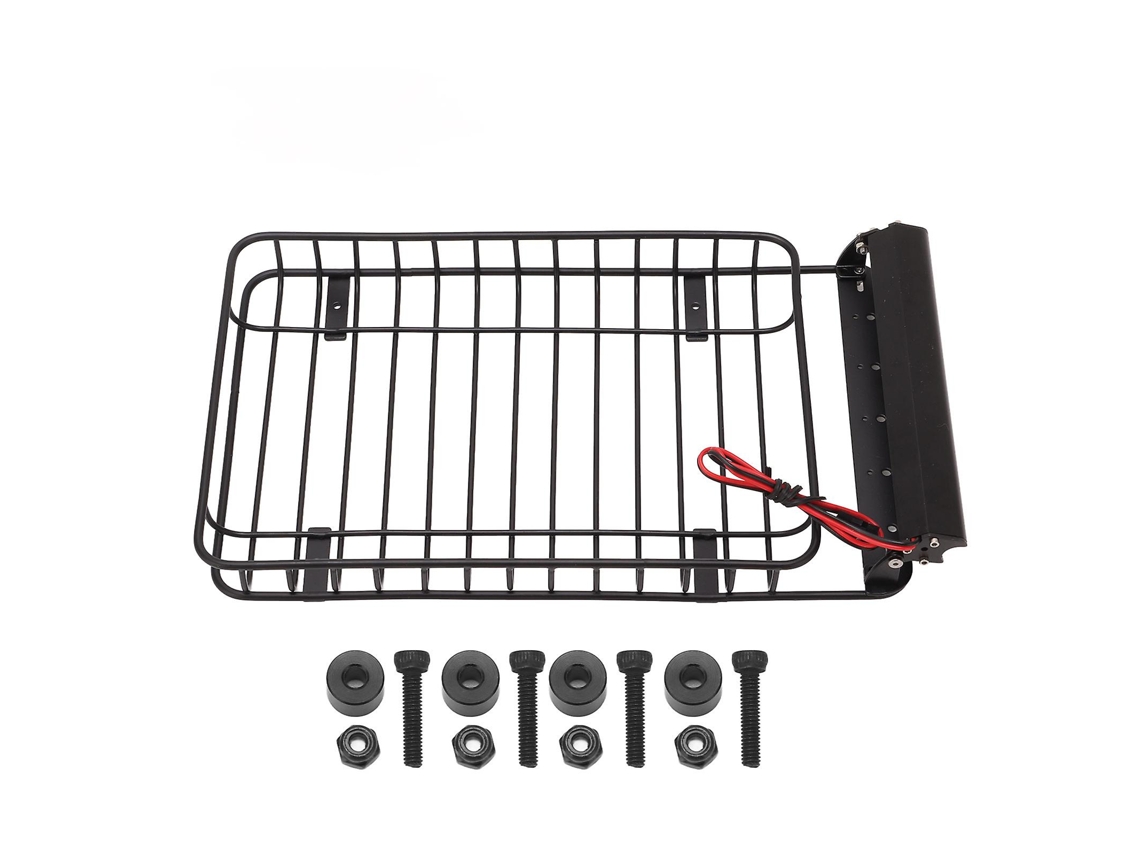 Portaequipajes para coche RC Qukaim con LED para Axial SCX10 90046, accesorios RCvayotoy