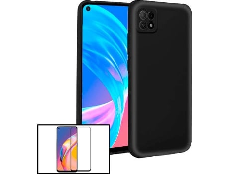 Carcasa + Protector Oppo A73 5G PHONECARE Silicona Líquida Negro