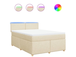 Maison Exclusive - Cama Box Spring Con Colchón Tela Color Crema 160x200 Cm