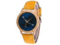 Reloj De Cuarzo Para Pareja Con Esfera Redonda Y Diseño De Estrella En Aleación (amarillo)