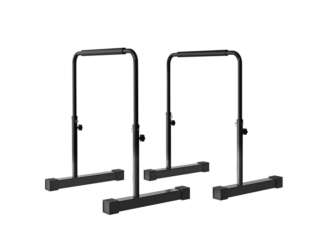 Barras Paralelas Para Flexiones, 2 Unidades, Altura Ajustable, Color Negro.