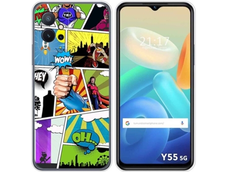 Carcasa para Vivo Y55 5G TUMUNDOSMARTPHONE Dibujos Comic Multicolor
