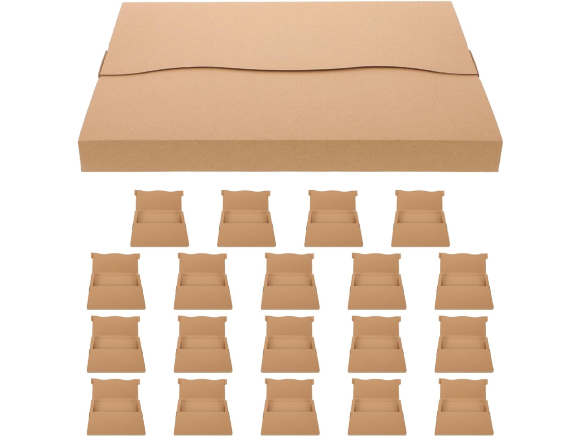 Lote de 20 buzones de cartón corrugado Kraft, 31 x 22 x 5 x 2 x 8 cm, para libros, discos de vinilo, embalaje reciclable. CHABERLU