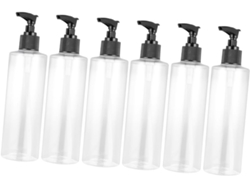 Botellas Rellenables Con Bomba, Color Aleatorio, Plástico, Paquete De 6, Gran Capacidad 250 Ml, Diseño