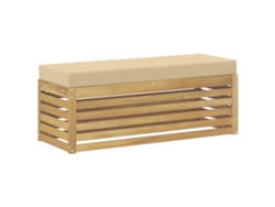 Maison Exclusive - Banco De Taburete Exterior Con Cojín Blanco 115 X 43 X 45 Cm