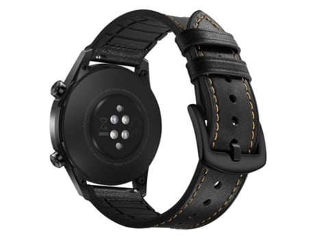 Correa de piel auténtica 22mm de ancho para Huawei Watch GT2 46mm - negro