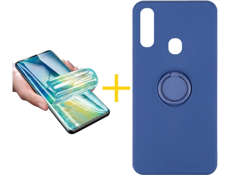 Carcasa + Protector de Pantalla para Samsung Galaxy A20e SKYHE Azul Oscuro