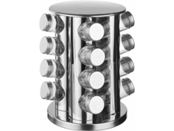 Soporte para Especias ESTORE con 16 Contenedores (Acero Inoxidable - 28.5 x 21 x 21 cm)