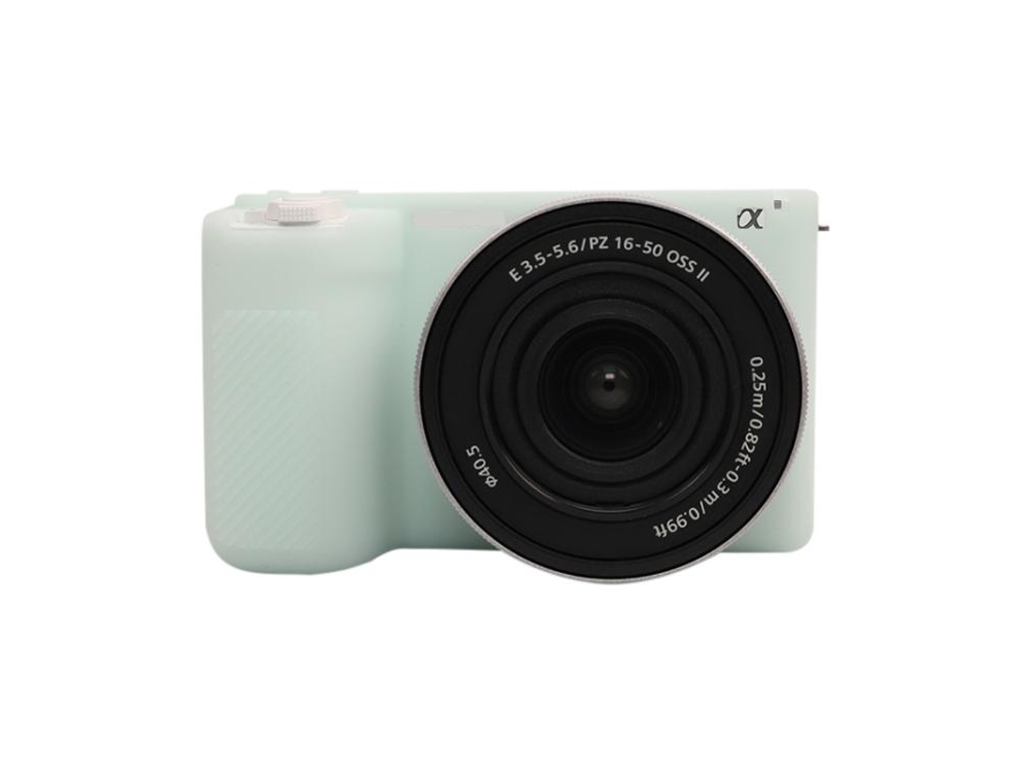 Capa Protetora De Silicone Macio Brilhante Para Sony Zv-e10 Ii / Zv-e10m2 Verde Gelatina