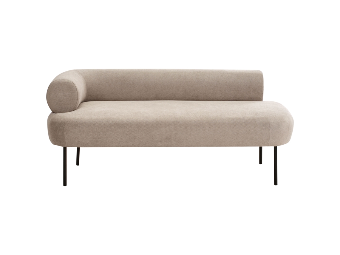 Chaise longue izquierda Beliani Mirmande en poliéster color crema 153x70x65